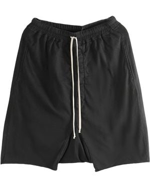 Rick Owens Drawstring Pod Shorts Du01F4380 Rnp 09" - Black