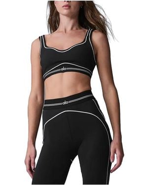 Alo Yoga Airbrush Heart Throb Bra 08" - Black