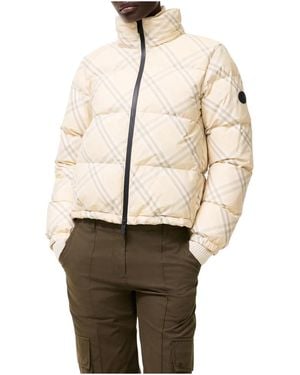 Burberry Ambleside Check Puffer Jacket "Yarn Ip Check" 8131358" - Black