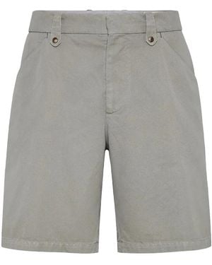 Brunello Cucinelli Gabardine-Weave Bermuda Shorts Brun1142" - Black