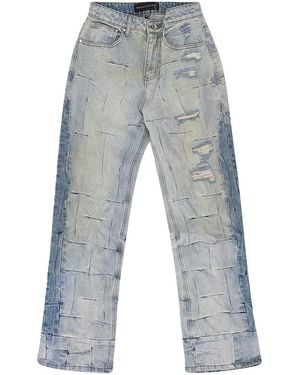 Who Decides War Gathered Straight-Fit Jeans 11200520008" - Black