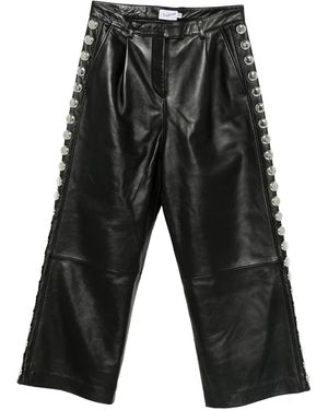 VAQUERA Studded Leather Trousers Vaq10P001" - Black