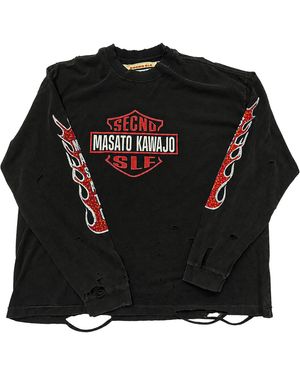 Secnd Slf Firestorm Vintage Ls X Masato Kawajo Mstols-Blk" - Black