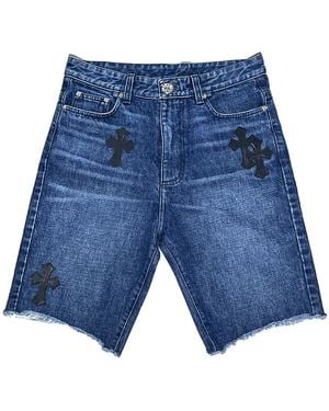 Chrome Hearts Denim Patch Shorts Chrm0284" - Blue