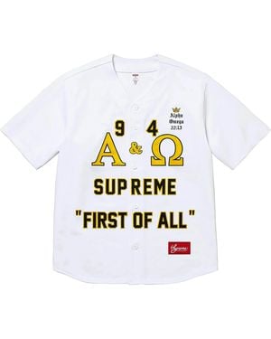 Supreme Alpha Omega Baseball Jersey Su28095" - Black