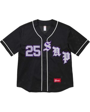 Supreme Old English Baseball Jersey "Ss25 - Black