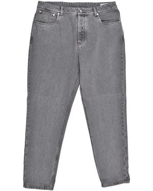 Brunello Cucinelli Straight Fit Five Pocket Denim Style Jean Trousers "Washed" Brun747" - Black
