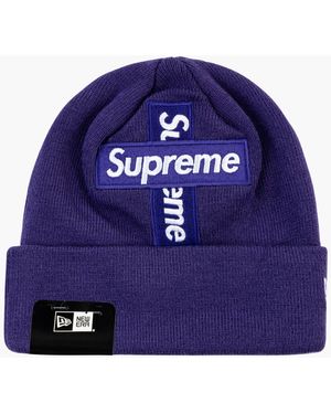 Supreme New Era Cross Box Logo Beanie "fw 20" - Purple