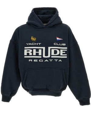 Rhude Regatta Club Hoodie Rhps26Ho01012 Blk" - Black