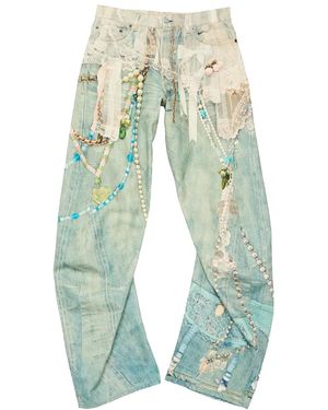 Acne Studios Keychains Trompe L'Oeil Jeans Bk0702Aet" - Black