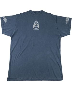 Balenciaga Burning Unity T-Shirt Oversized "Light" 787349Tqvw74164" - Blue
