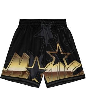 Mitchell & Ness Big Face 4.0 Fashion Shorts "Nba Orlando Magic" Pshr1259 Omayypppblck" - Black