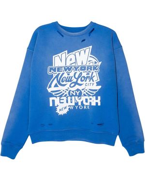Purple Brand Hwt Fleece Crewneck P402 Hbwc423" - Blue