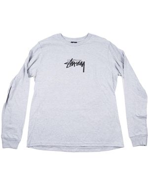 Stussy Stock Chest Logo Longsleeve T-Shirt Stus103" - White