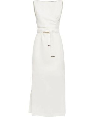 Brunello Cucinelli Sleeveless Long Dress "Naturale" Brun1401" - Black