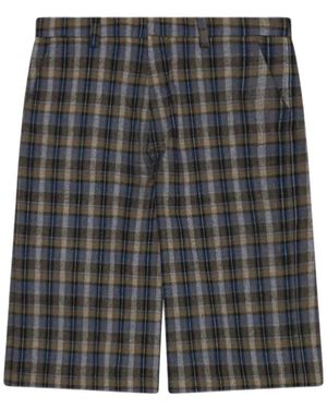 ERL Check Woven Shorts 12P019 Gry" - Black
