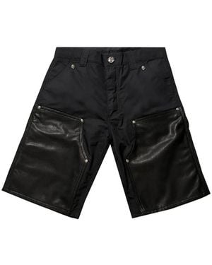 Chrome Hearts Leather Knee Carpenter Shorts Chrm0539" - Black