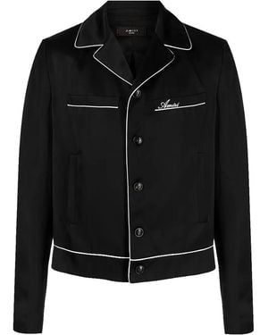 Amiri Long-Sleeve Pyjama Jacket Msl004 001" - Black