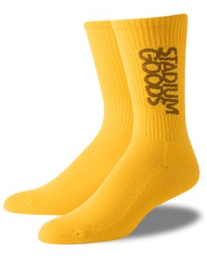 Stadium Goods Crew Socks "Sunflower" Sgs0114" - Black