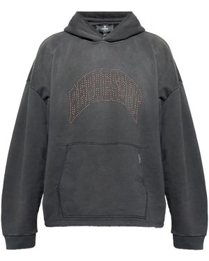 Represent Embellished Hoodie "Stained" Mlm100437" - Black