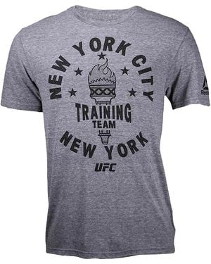 Reebok Tri Blend S/S T-Shirt Nyc Fighting "Dark Heathered" Cb1559" - Black