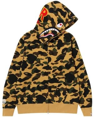 A Bathing Ape 1St Camo Ponr Shark Full Zip Jacket 1I80 115 015" - Black