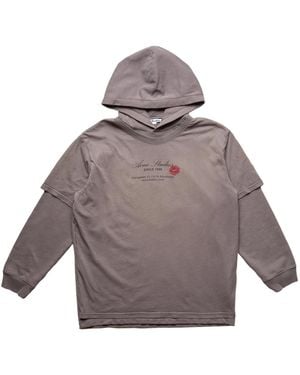 Acne Studios Business Card Layered Hoodie Ai0160902" - Black