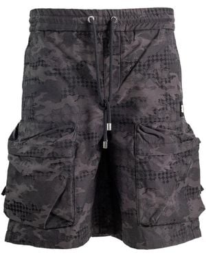 Amiri Ma Camo Jacquard Cargo Shorts Ambmso1084 001" - Black