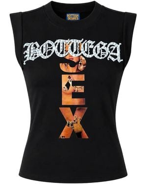 Bottega Desires Madonna Sleeveless T-Shirt Bd041" - Black