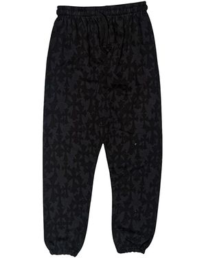 Chrome Hearts Cemetery Cross Monogram Joggers Chrm1341" - Black