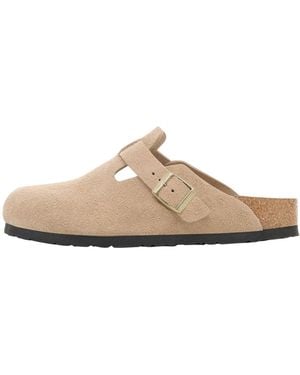 Birkenstock Boston Soft Footbed Suede "Sandcastle" 1030855" - Black