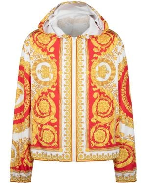 Versace Baroque Print Hooded Jacket A81293 A230627 A743" - Black