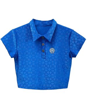 Chrome Hearts Cross Pattern Polo T-Shirt Chrm0826" - Blue