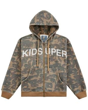 Kidsuper Face Camo Hoodie Ks005" - Black