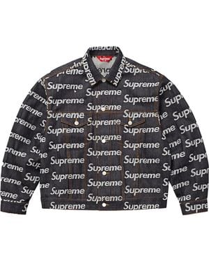 Supreme Jacquard Logos Denim Trucker Jacket "Rigid" Su26291" - Black