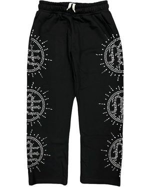 Mixed Emotions Eclipse Rhinestone Joggers Mixe043" - Black
