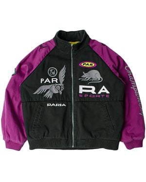 by Parra Owl Meets Rat Racing Jacket 55100-Purp" - Black