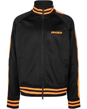 Purple Brand Track Jacket P414 Tboj123" - Black