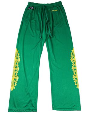 Chrome Hearts Mesh Varsity Trousers Chrm1449" - Green
