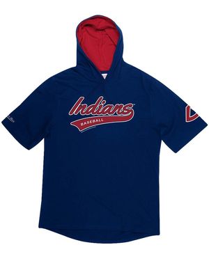 Mitchell & Ness Short Sleeve Hoodie "Mlb Cleveland Indians" Hdssaj19007 Cinnavy" - Blue