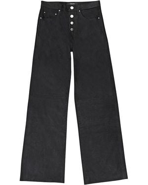 Amiri Baggy Leather Trousers Wbbag Lth" - Black