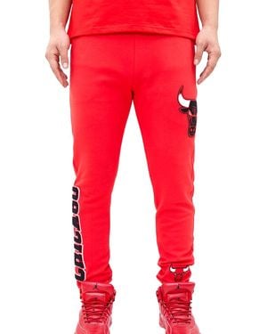 Pro Standard Nba Chicago Bulls Logo Blended Jogger Trousers Bcb451538" - Red