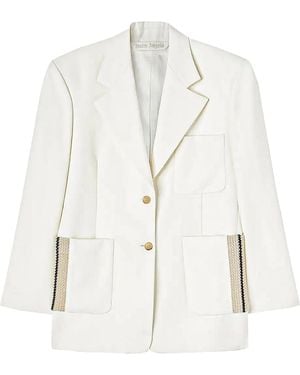 Palm Angels Single Breasted Tailored Blazer Pwen028S23Fab0020403" - Black