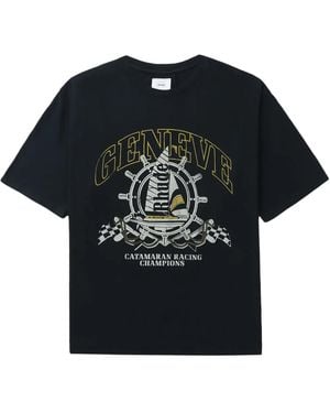 Rhude Geneve Catamaran T-Shirt Rhss24Tt06012610" - Black