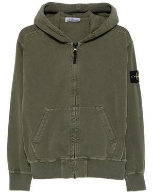 Stone Island Patch Logo Zip Hoodie "Military" 6100017 S0184 V0154" - Green