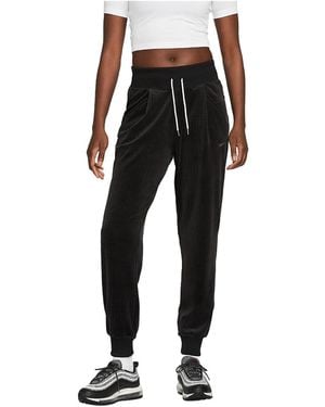 Nike Sportswear High-Waisted Velour Joggers Anthracite" Dv7820 010" - Black