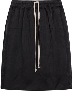 Rick Owens Temple Kilt Shorts Ru01F2385 N 09" - Black