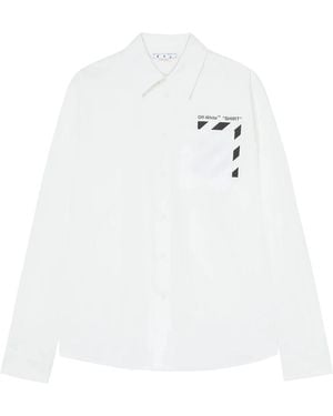 Off-White c/o Virgil Abloh Diagonal Pocket Button Up Shirt Omga220C99Fab0010110" - Black