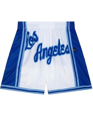 Mitchell & Ness Blown Out Fashion Shorts "Nba Lakers" Shorbw19147 Lalwhry" - Blue