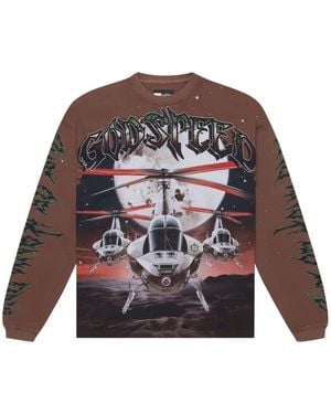 GODSPEED NEW YORK Air Strike Ls T-Shirt "Mocha" Hfm408Hs" - Black